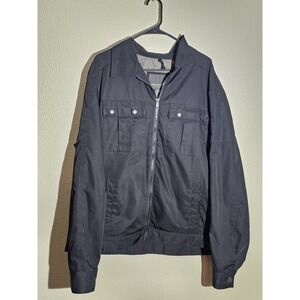John Bartlett Statements Modern Black Hipster Jacket W/Snaps Streetwear‎ Edgy XL
